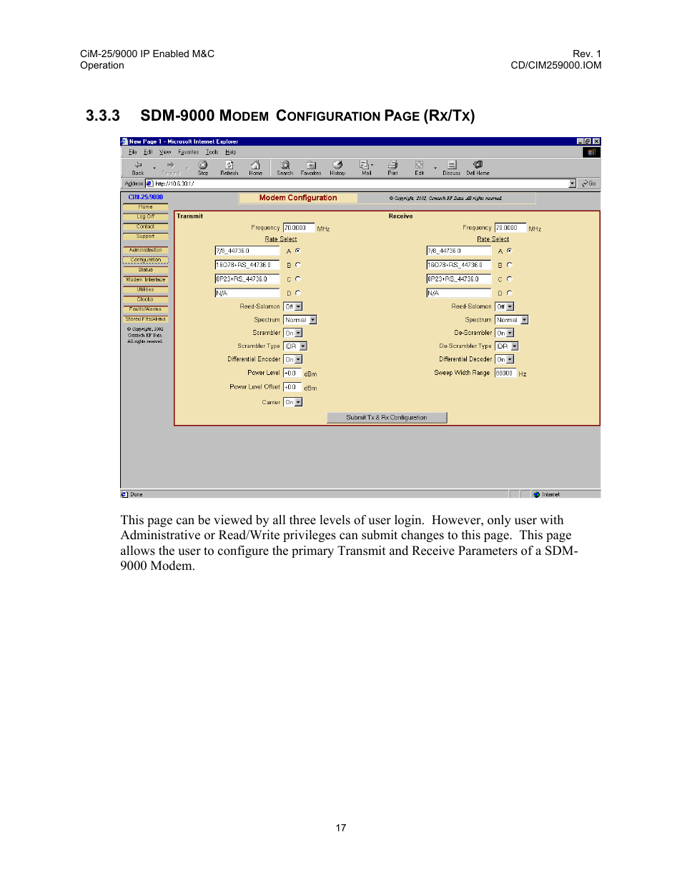 Comtech EF Data CiM-25/9000 User Manual | Page 35 / 134