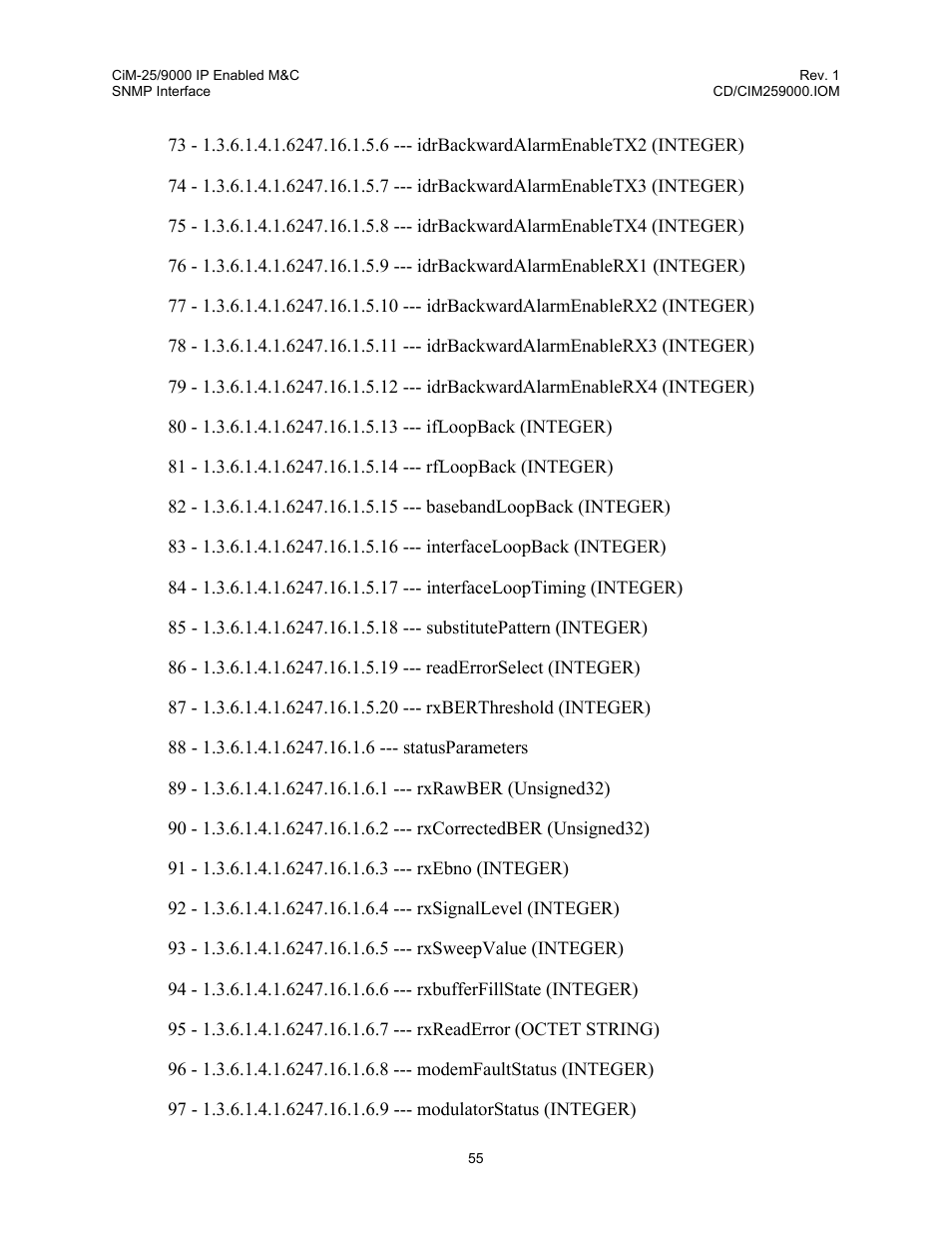 Comtech EF Data CiM-25/9000 User Manual | Page 73 / 134