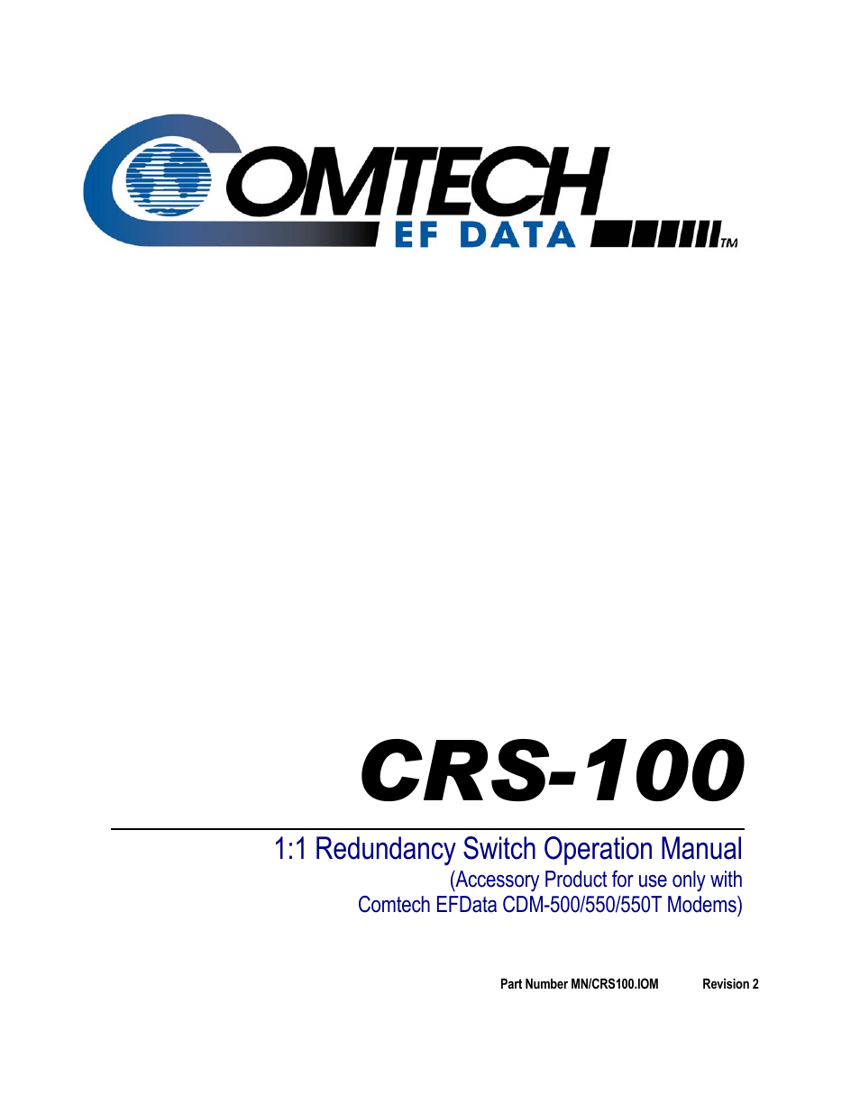 Comtech EF Data CRS-100 User Manual | 38 pages