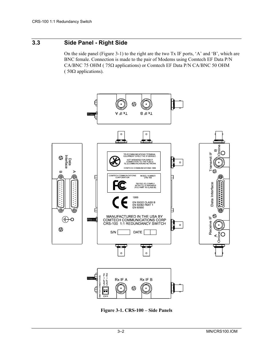 Side panel - right side | Comtech EF Data CRS-100 User Manual | Page 24 / 38