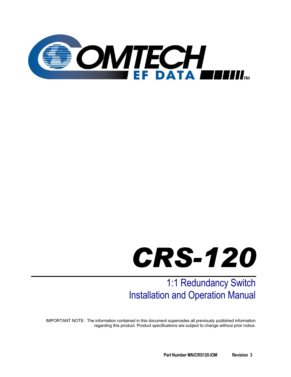 Comtech EF Data CRS-120 User Manual | 44 pages