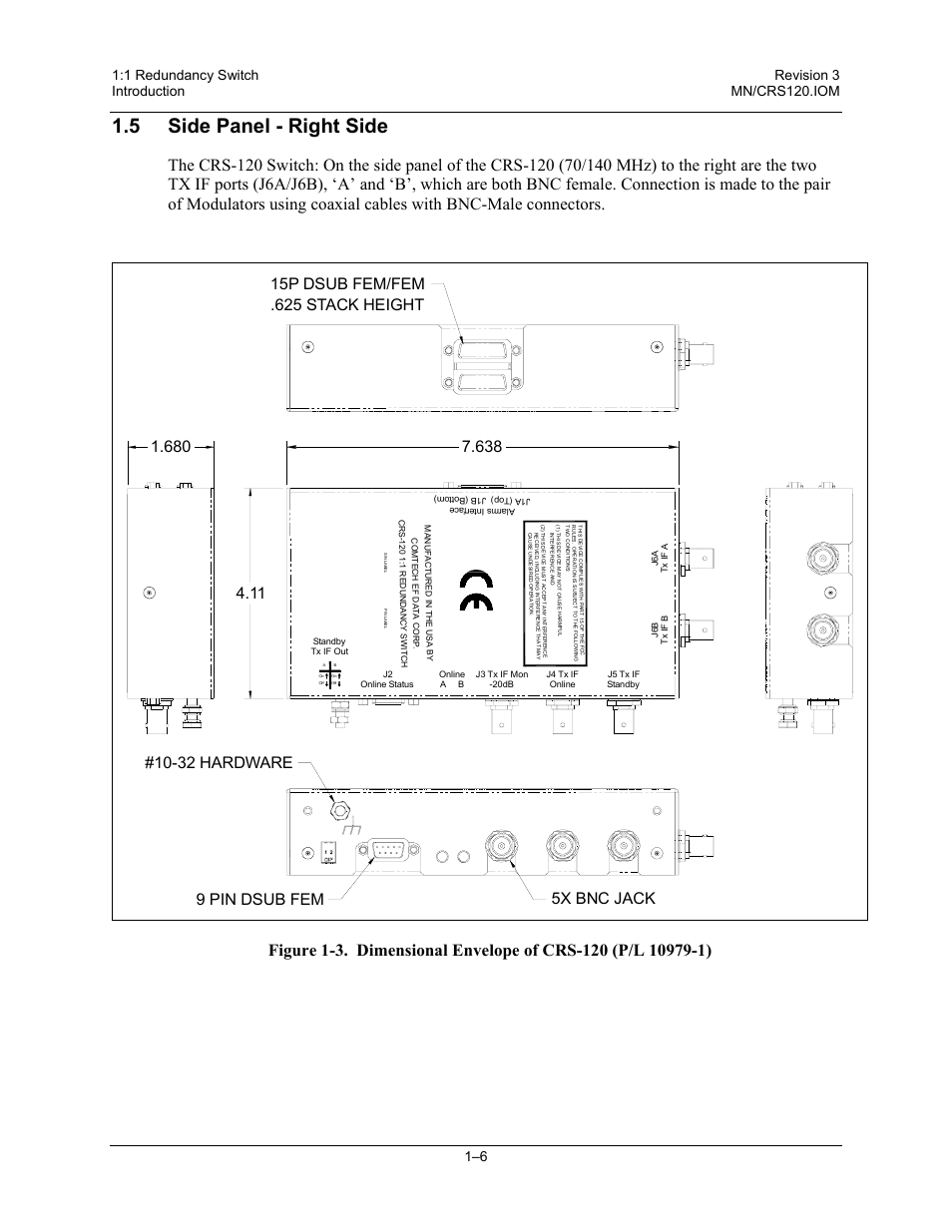 Side panel - right side, 5 side panel - right side | Comtech EF Data CRS-120 User Manual | Page 20 / 44