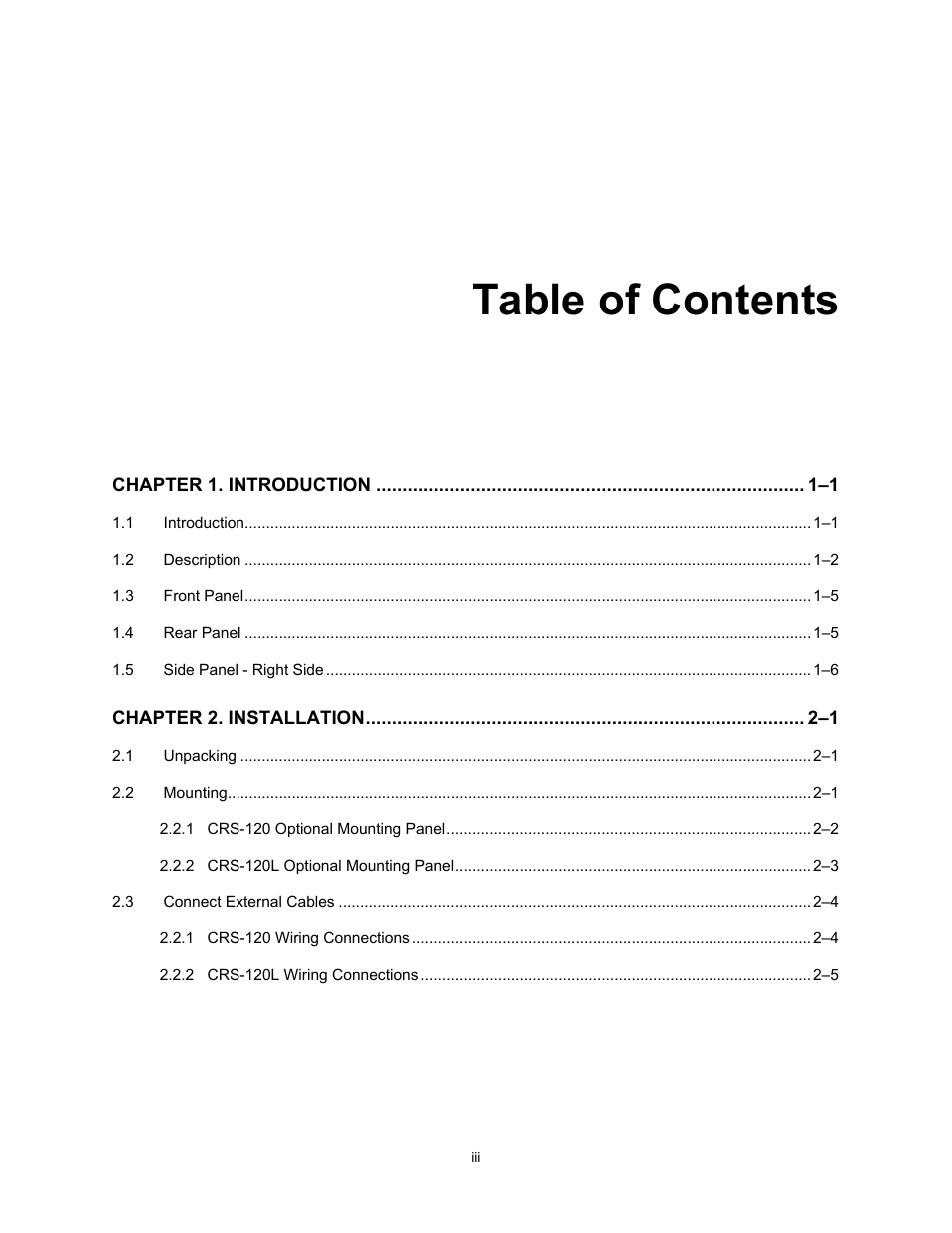 Comtech EF Data CRS-120 User Manual | Page 5 / 44