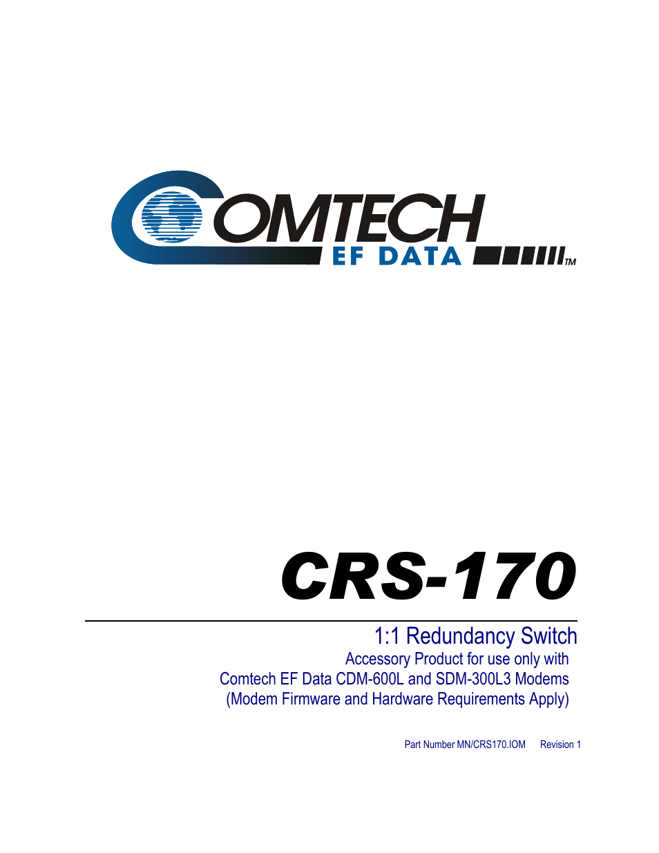 Comtech EF Data CRS-170 User Manual | 34 pages