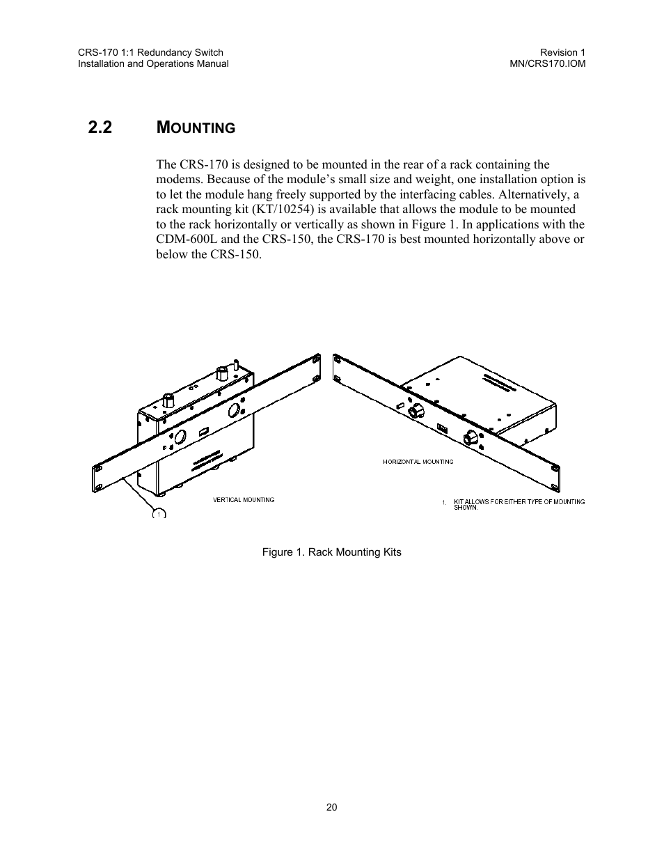 Mounting | Comtech EF Data CRS-170 User Manual | Page 18 / 34