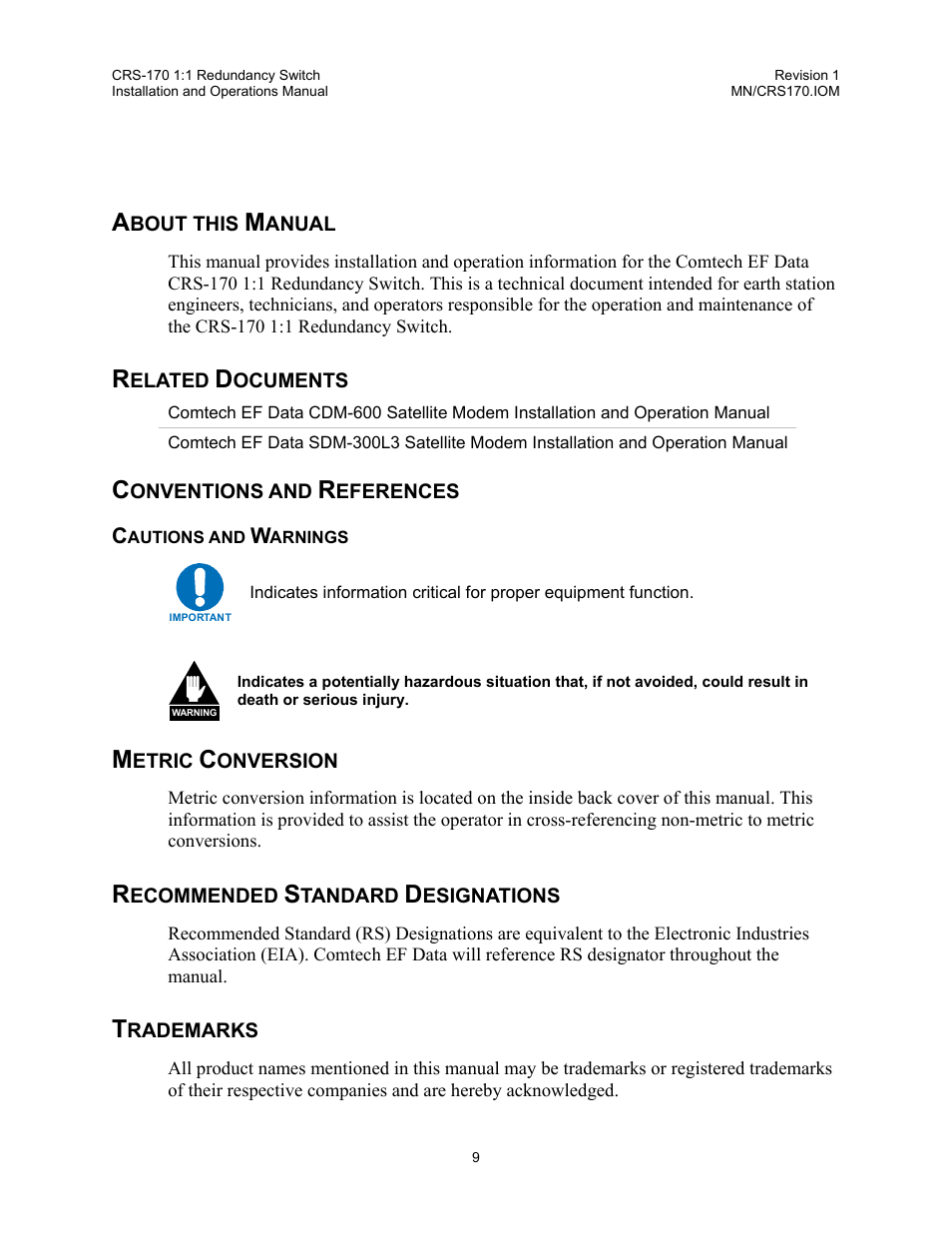 Comtech EF Data CRS-170 User Manual | Page 7 / 34