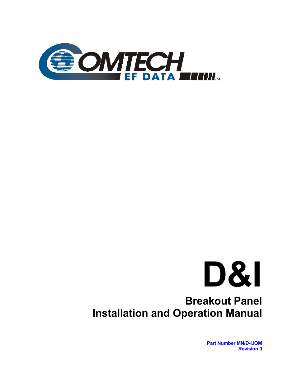 Comtech EF Data D&I User Manual | 24 pages