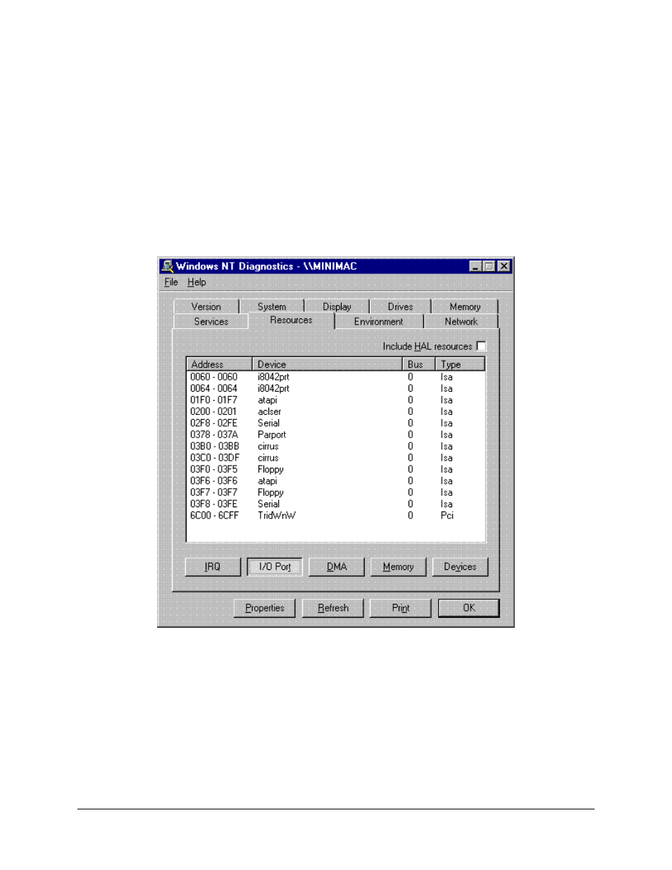 Windows nt diagnostics – i/o ports, A.2.3 windows nt diagnostics – i/o ports | Comtech EF Data MiniMac Installation ManualOperation Manual Operation Manual User Manual | Page 25 / 140