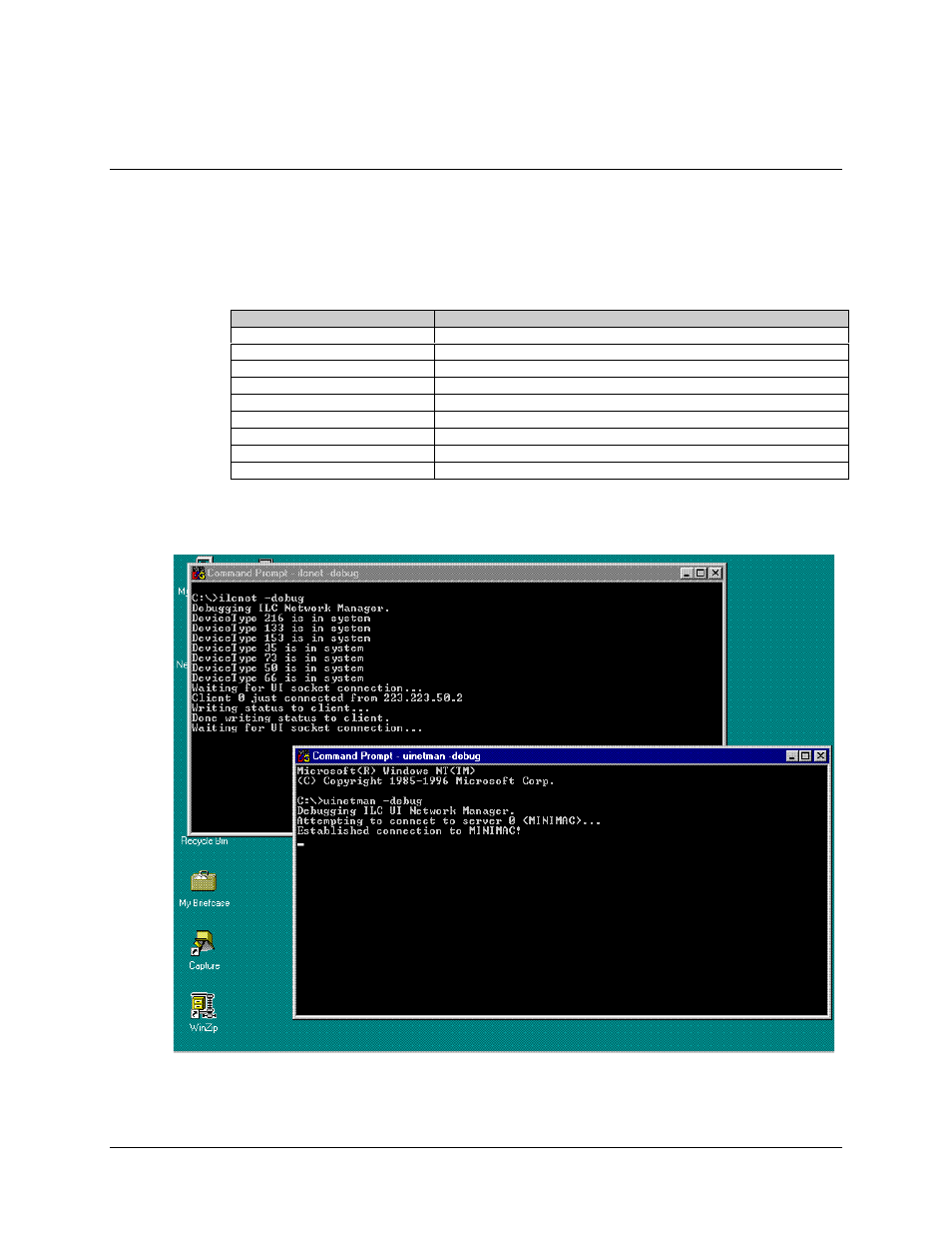 Debugging the services, A.3 debugging the services | Comtech EF Data MiniMac Installation ManualOperation Manual Operation Manual User Manual | Page 30 / 140