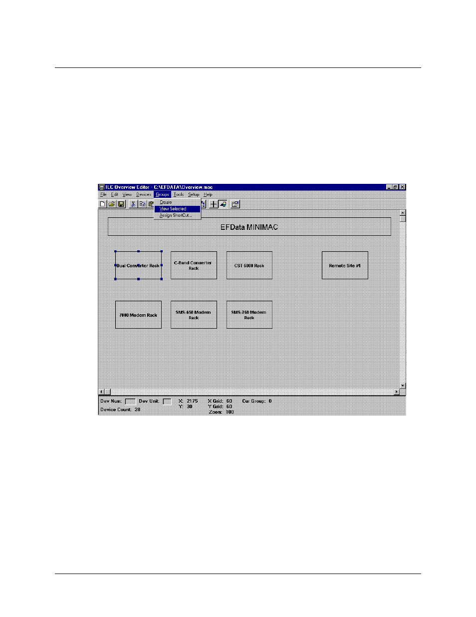 Viewing, Viewing selected groups | Comtech EF Data MiniMac Installation ManualOperation Manual Operation Manual User Manual | Page 49 / 140