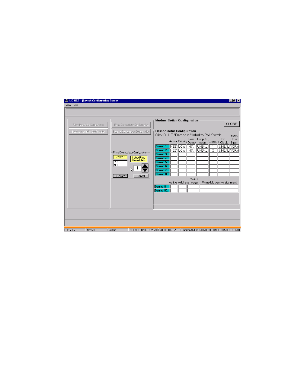 Prime demodulator configuration | Comtech EF Data MiniMAC Operation ManualOperation Manual Operation Manual User Manual | Page 102 / 216