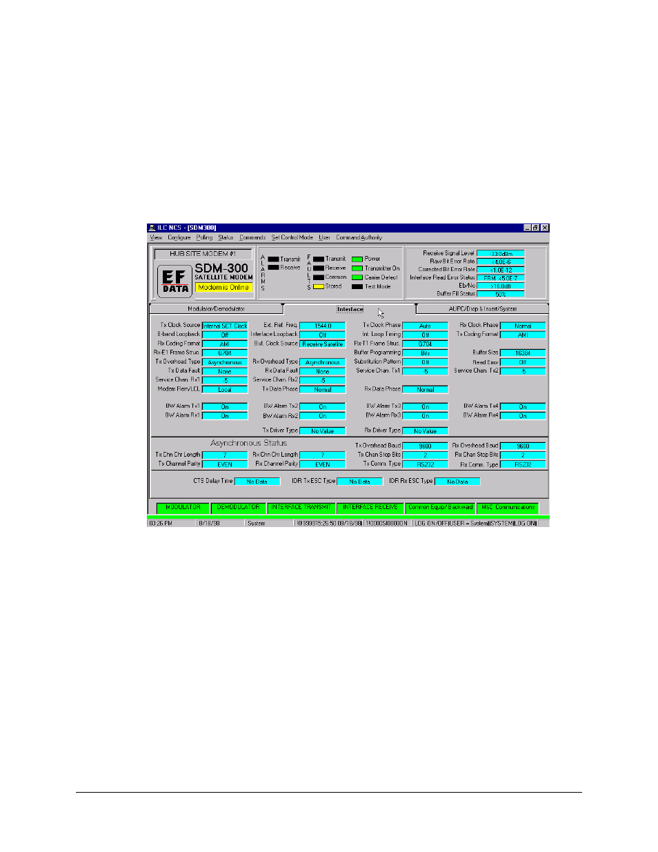 Interface tab, 2 interface tab | Comtech EF Data MiniMAC Operation ManualOperation Manual Operation Manual User Manual | Page 125 / 216