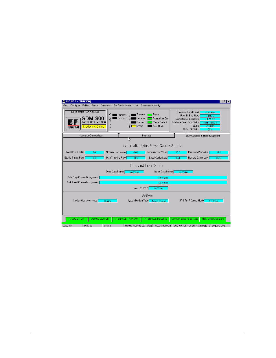 Aupc/d&i tab, 3 aupc/d&i tab | Comtech EF Data MiniMAC Operation ManualOperation Manual Operation Manual User Manual | Page 126 / 216