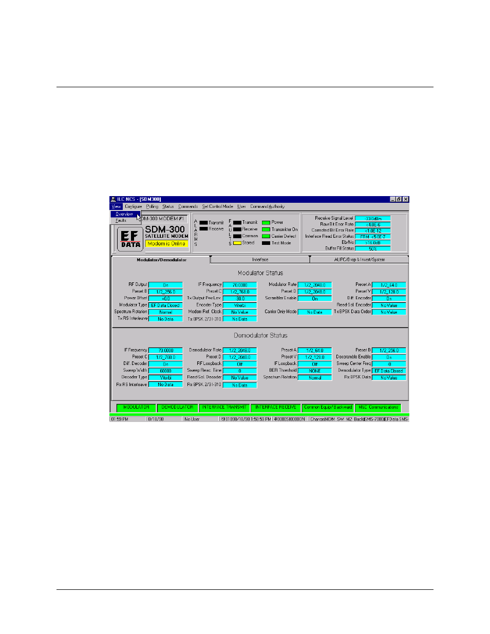 View menus, View – overview | Comtech EF Data MiniMAC Operation ManualOperation Manual Operation Manual User Manual | Page 127 / 216