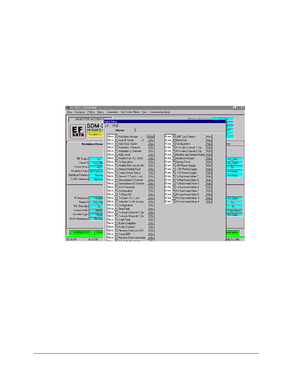 Configure – alarm setup, 2 configure – alarm setup | Comtech EF Data MiniMAC Operation ManualOperation Manual Operation Manual User Manual | Page 138 / 216