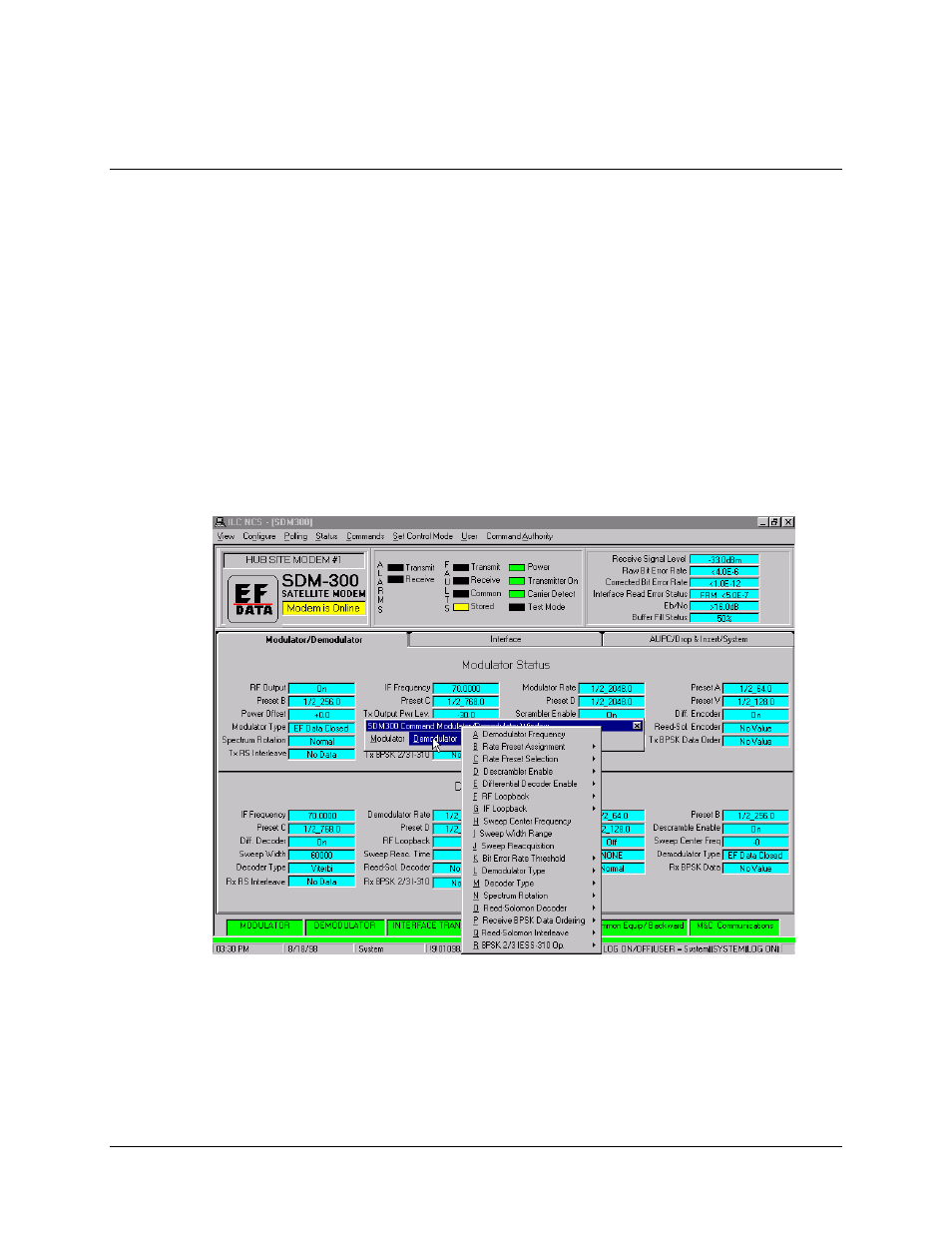 Demodulator commands | Comtech EF Data MiniMAC Operation ManualOperation Manual Operation Manual User Manual | Page 149 / 216