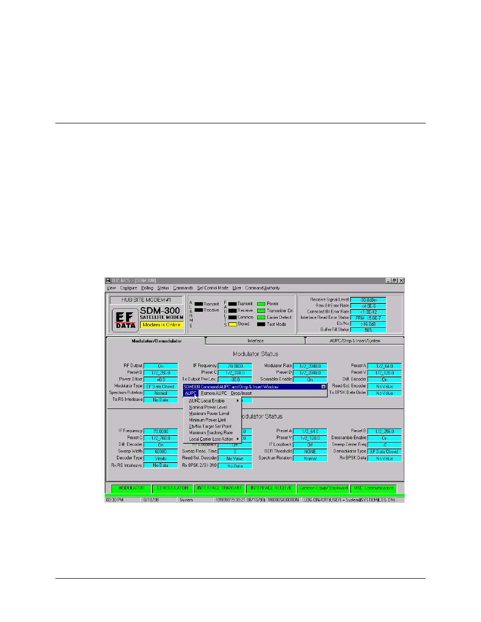 Aupc/drop & insert commands, Aupc commands | Comtech EF Data MiniMAC Operation ManualOperation Manual Operation Manual User Manual | Page 150 / 216