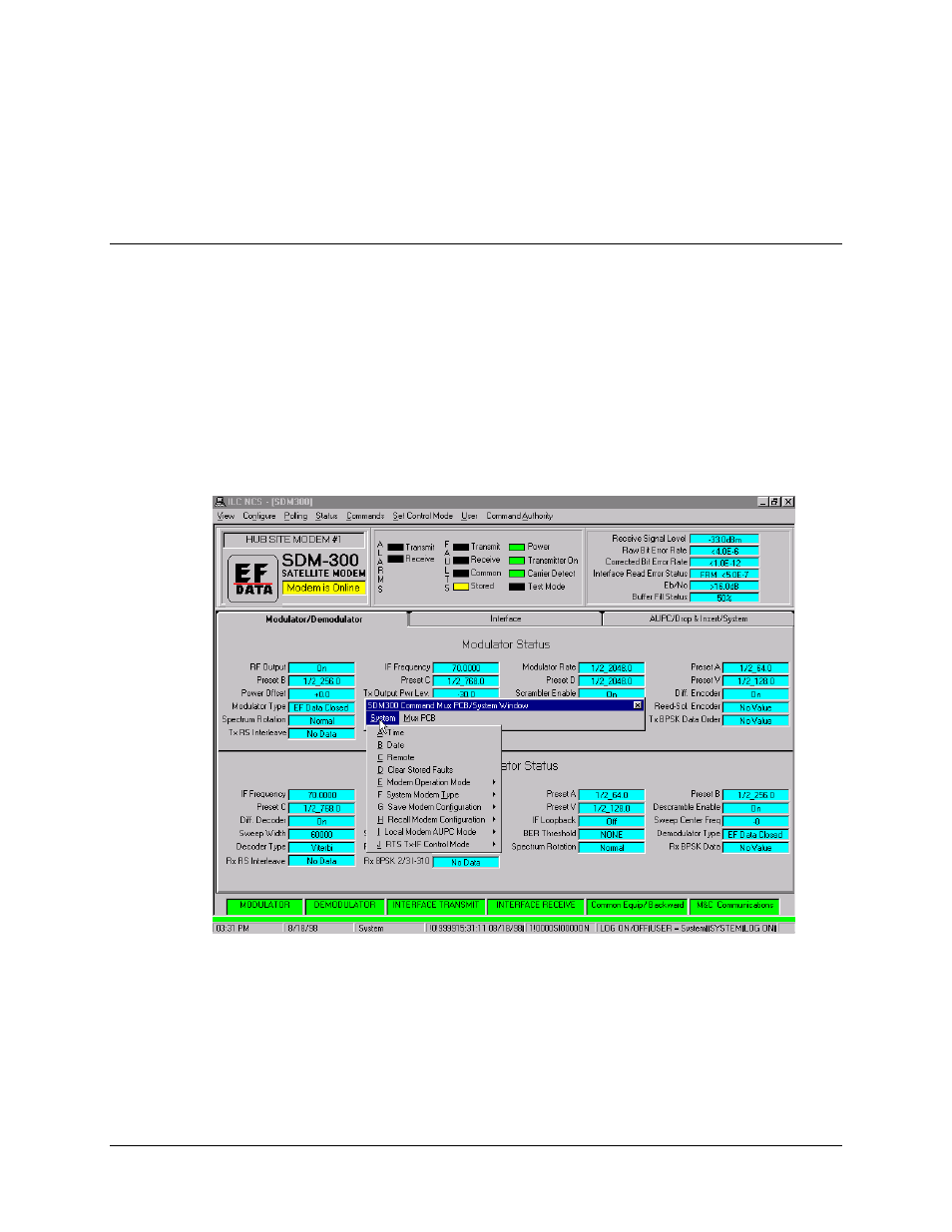 System/mux pcb, System commands | Comtech EF Data MiniMAC Operation ManualOperation Manual Operation Manual User Manual | Page 153 / 216