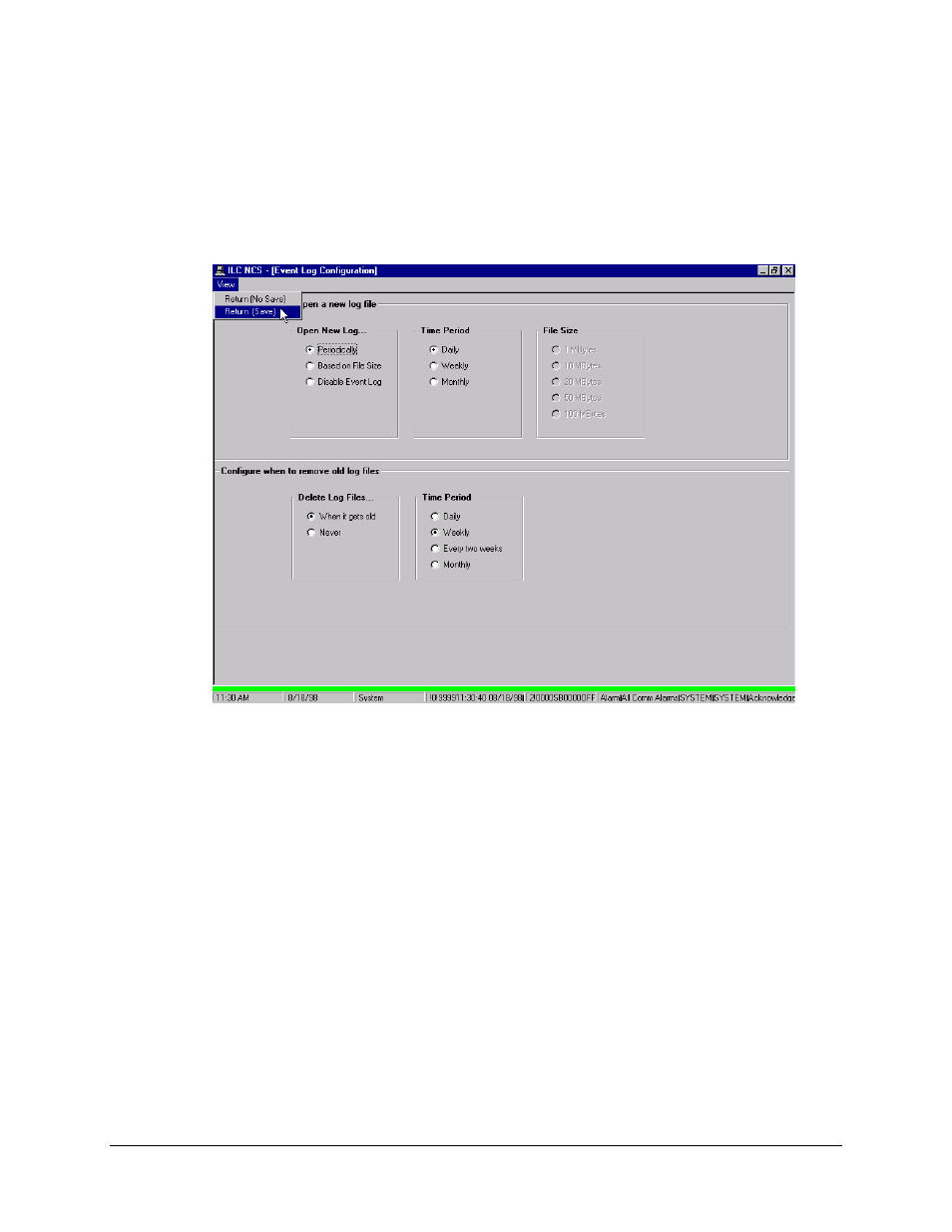 Saving changes to the system log configuration, 2 saving changes to the system log configuration | Comtech EF Data MiniMAC Operation ManualOperation Manual Operation Manual User Manual | Page 159 / 216