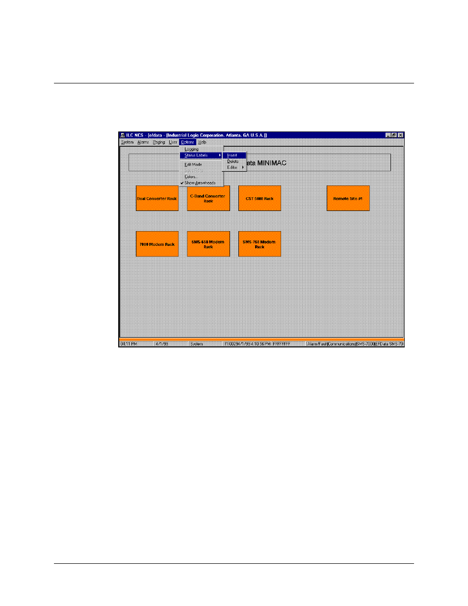 Options – status labels, 2 options – status labels | Comtech EF Data MiniMAC Operation ManualOperation Manual Operation Manual User Manual | Page 160 / 216