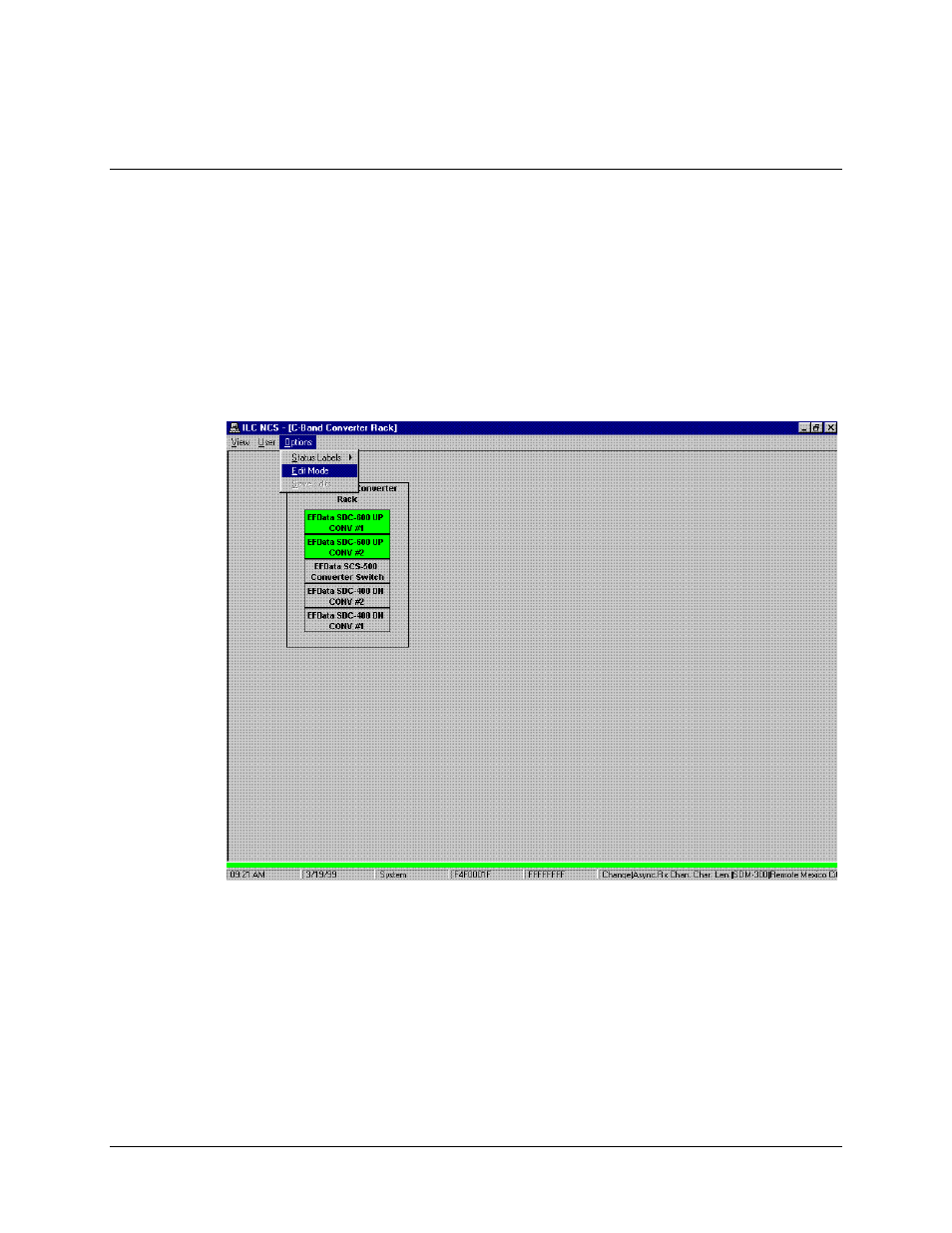 Options – edit, Options – edit mode | Comtech EF Data MiniMAC Operation ManualOperation Manual Operation Manual User Manual | Page 164 / 216