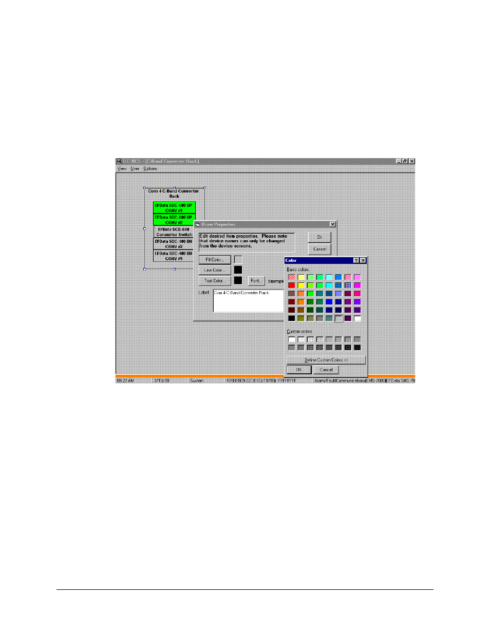 Options – edit mode color, 3 options – edit mode color | Comtech EF Data MiniMAC Operation ManualOperation Manual Operation Manual User Manual | Page 166 / 216