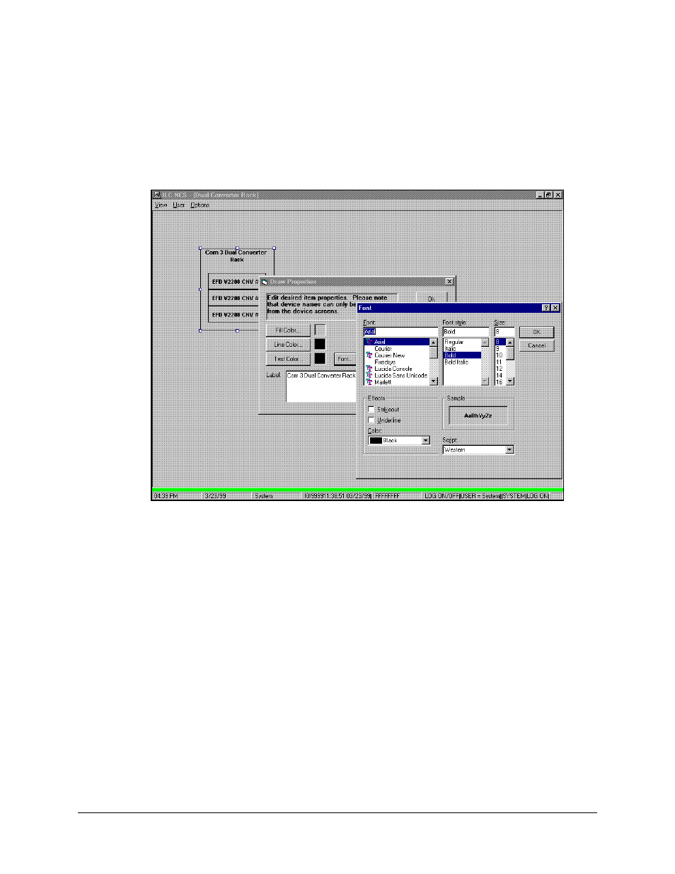 Options – edit mode ˚ font, 4 options – edit mode - font | Comtech EF Data MiniMAC Operation ManualOperation Manual Operation Manual User Manual | Page 167 / 216