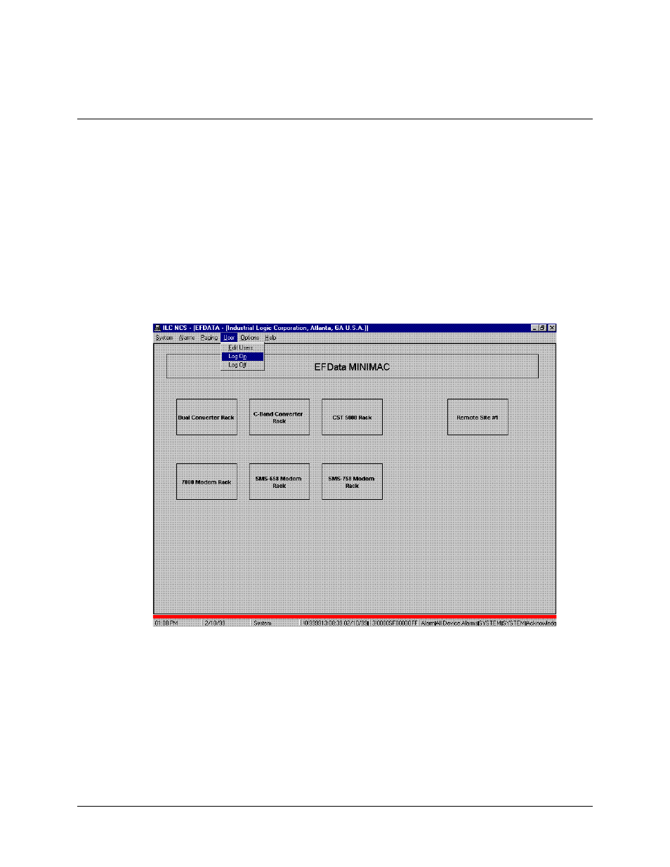 Logging on/off the system, Log on | Comtech EF Data MiniMAC Operation ManualOperation Manual Operation Manual User Manual | Page 172 / 216