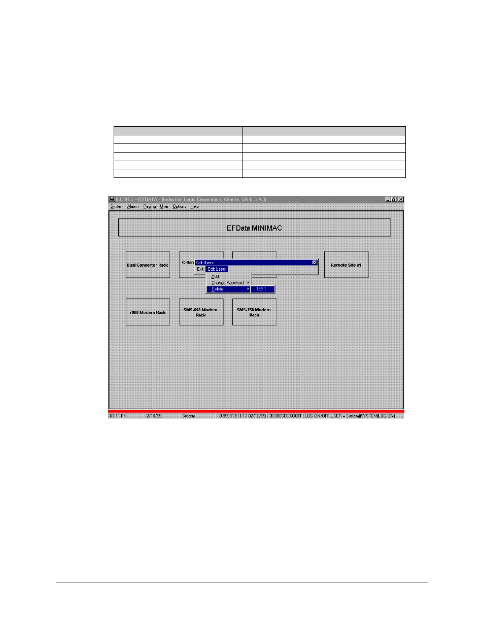 Deleting users, 2 deleting users | Comtech EF Data MiniMAC Operation ManualOperation Manual Operation Manual User Manual | Page 177 / 216