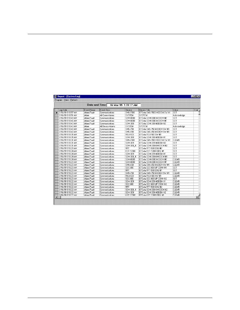 Viewing the system log, 2 viewing the system log | Comtech EF Data MiniMAC Operation ManualOperation Manual Operation Manual User Manual | Page 193 / 216