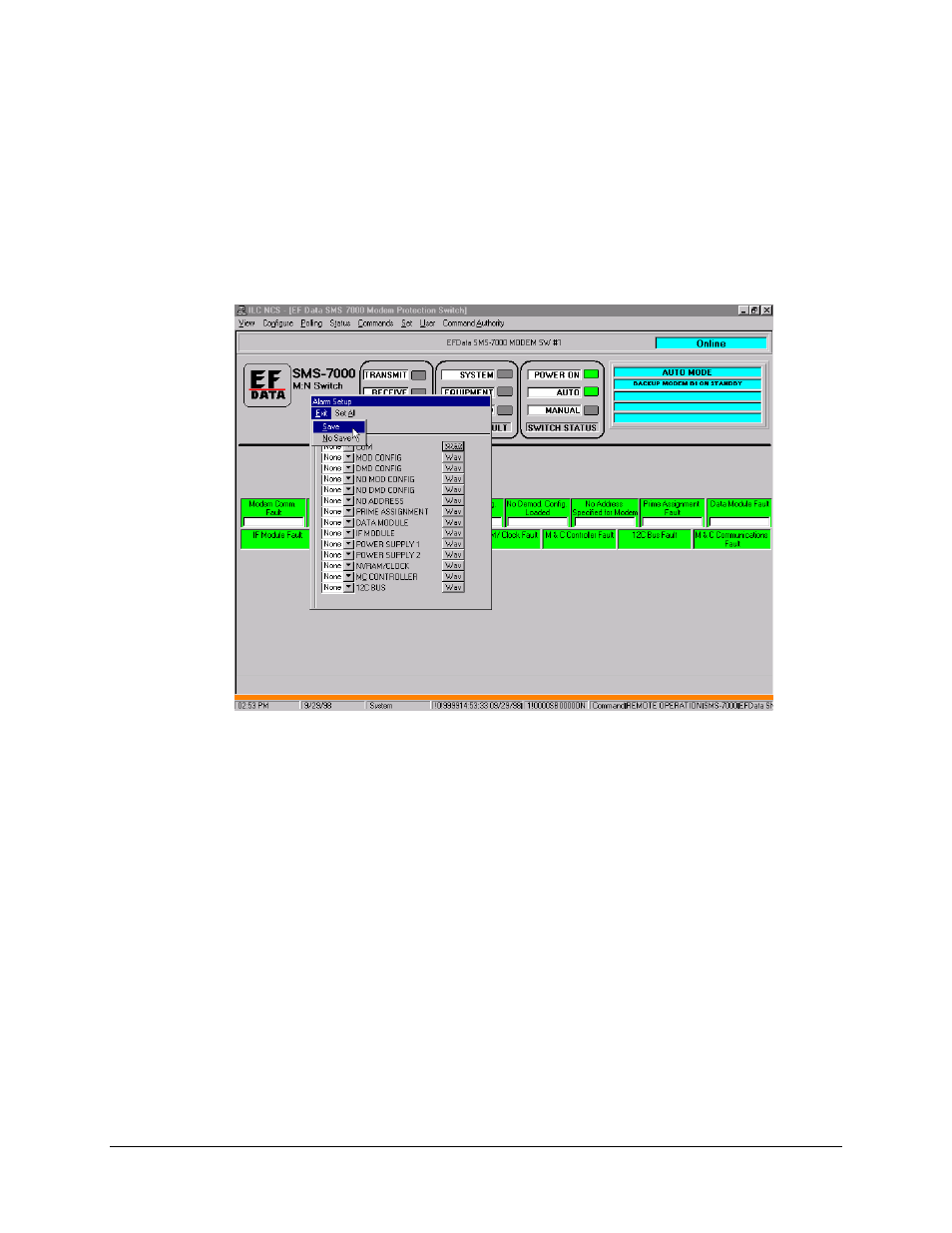 Saving the alarm setup changes, B.3.3 saving the alarm setup changes | Comtech EF Data MiniMAC Operation ManualOperation Manual Operation Manual User Manual | Page 35 / 216