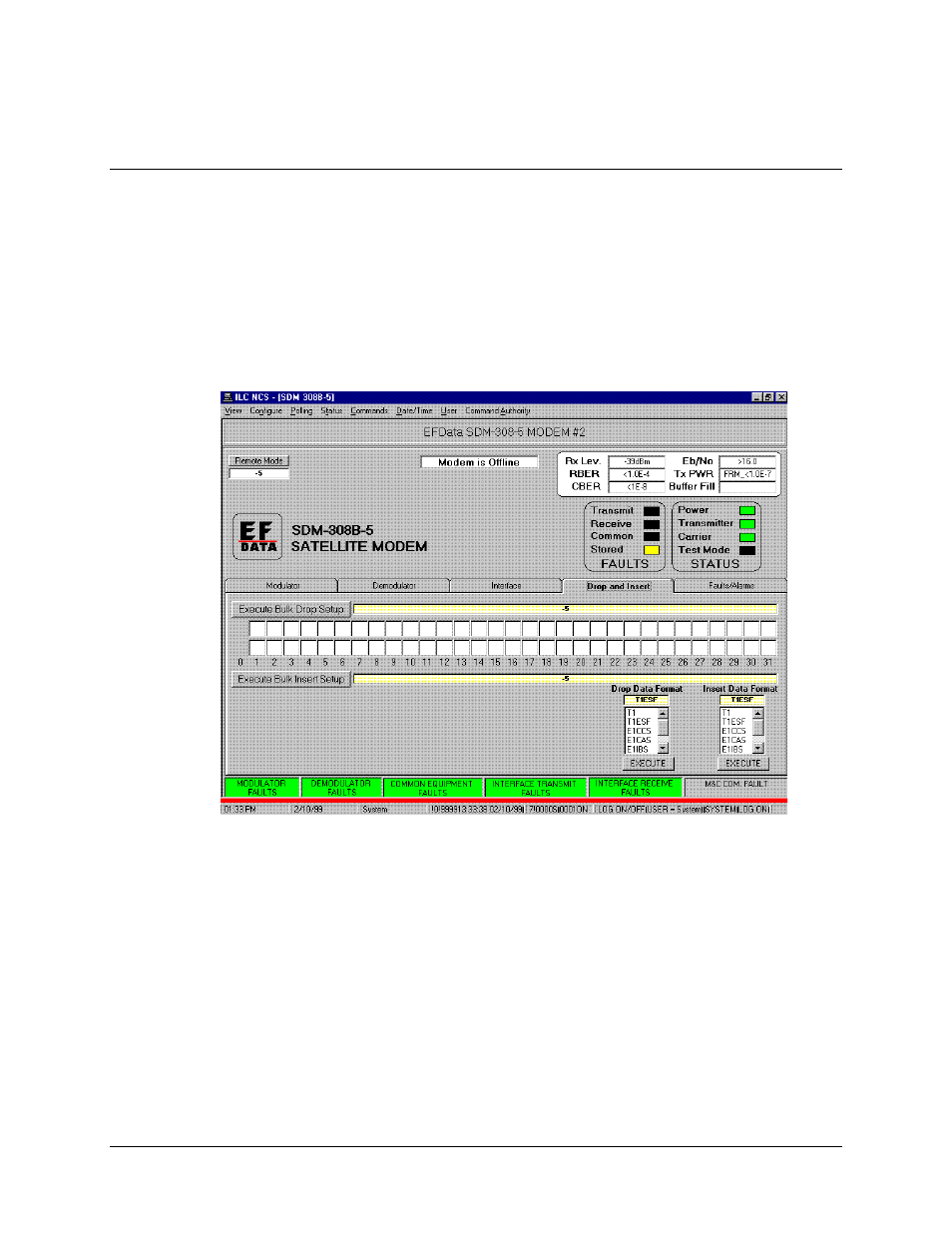 Drop and insert commands | Comtech EF Data MiniMAC Operation ManualOperation Manual Operation Manual User Manual | Page 50 / 216