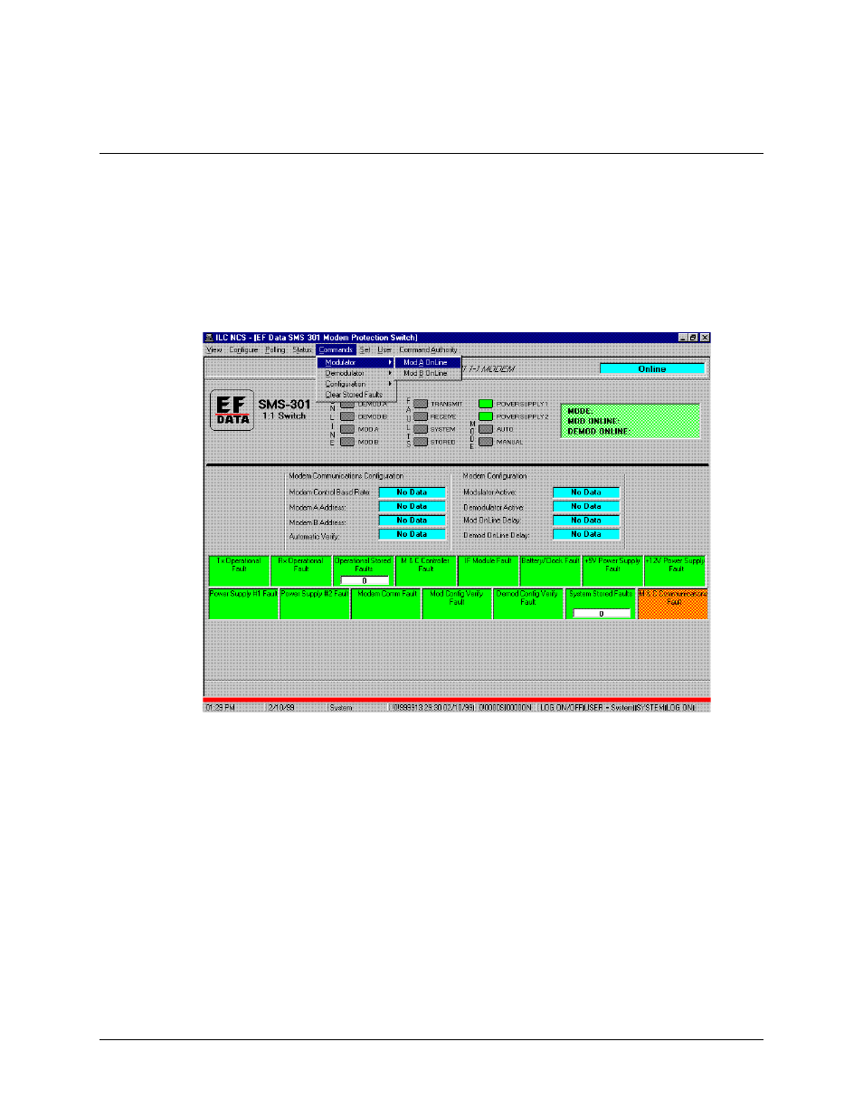 Modulator/demodulator commands, 1 modulator/demodulator commands | Comtech EF Data MiniMAC Operation ManualOperation Manual Operation Manual User Manual | Page 61 / 216