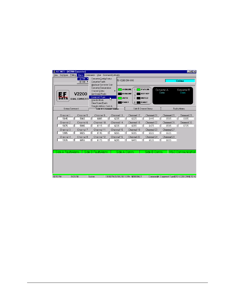 Status – equipment type, 2 status – equipment type | Comtech EF Data MiniMAC Operation ManualOperation Manual Operation Manual User Manual | Page 79 / 216