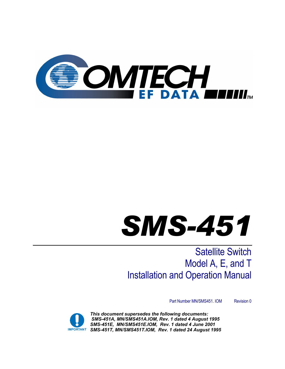 Comtech EF Data SMS-451 User Manual | 62 pages