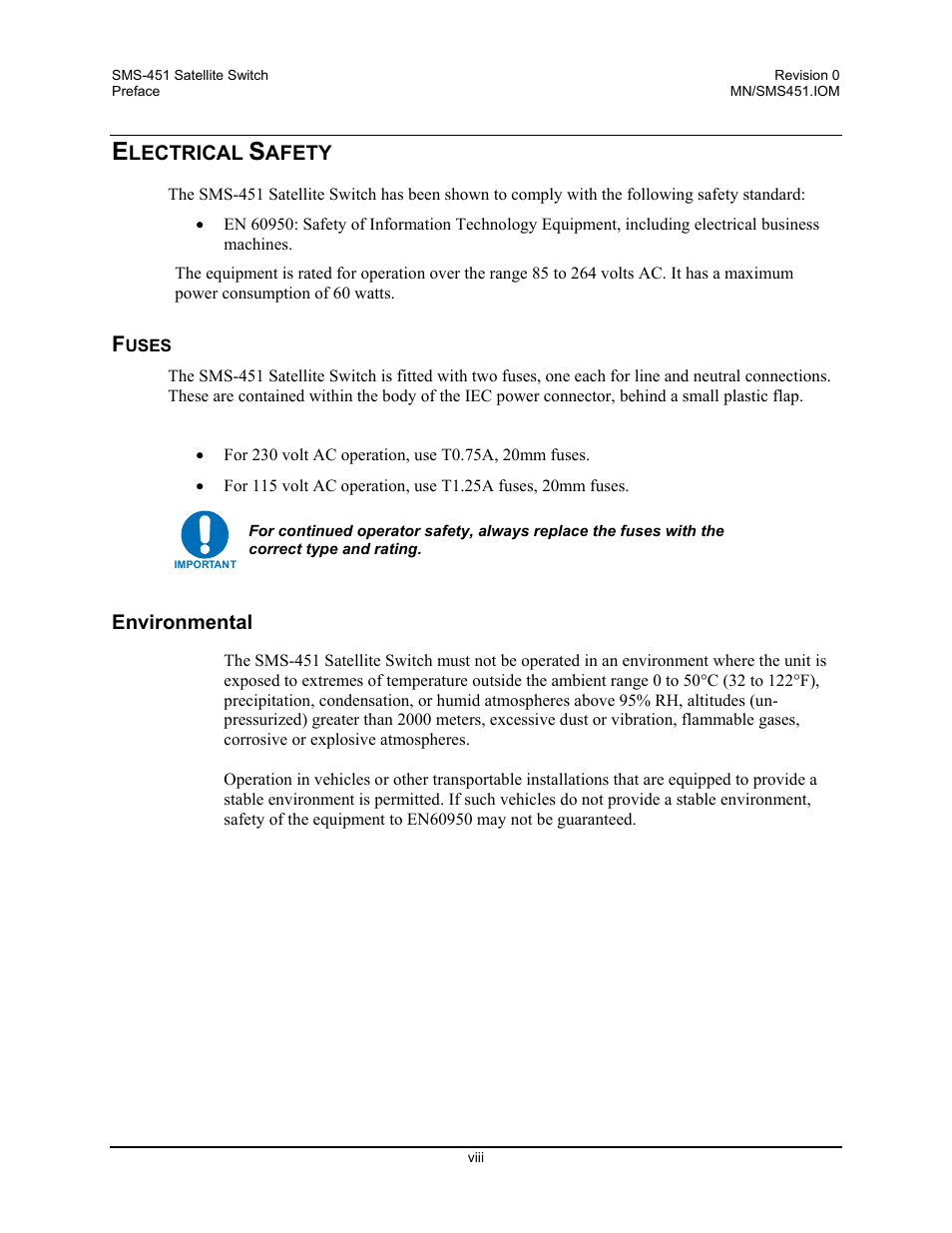 Environmental | Comtech EF Data SMS-451 User Manual | Page 10 / 62