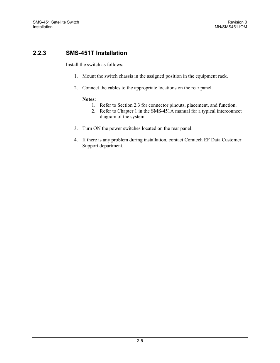 Sms-451t installation, 3 sms-451t installation | Comtech EF Data SMS-451 User Manual | Page 31 / 62