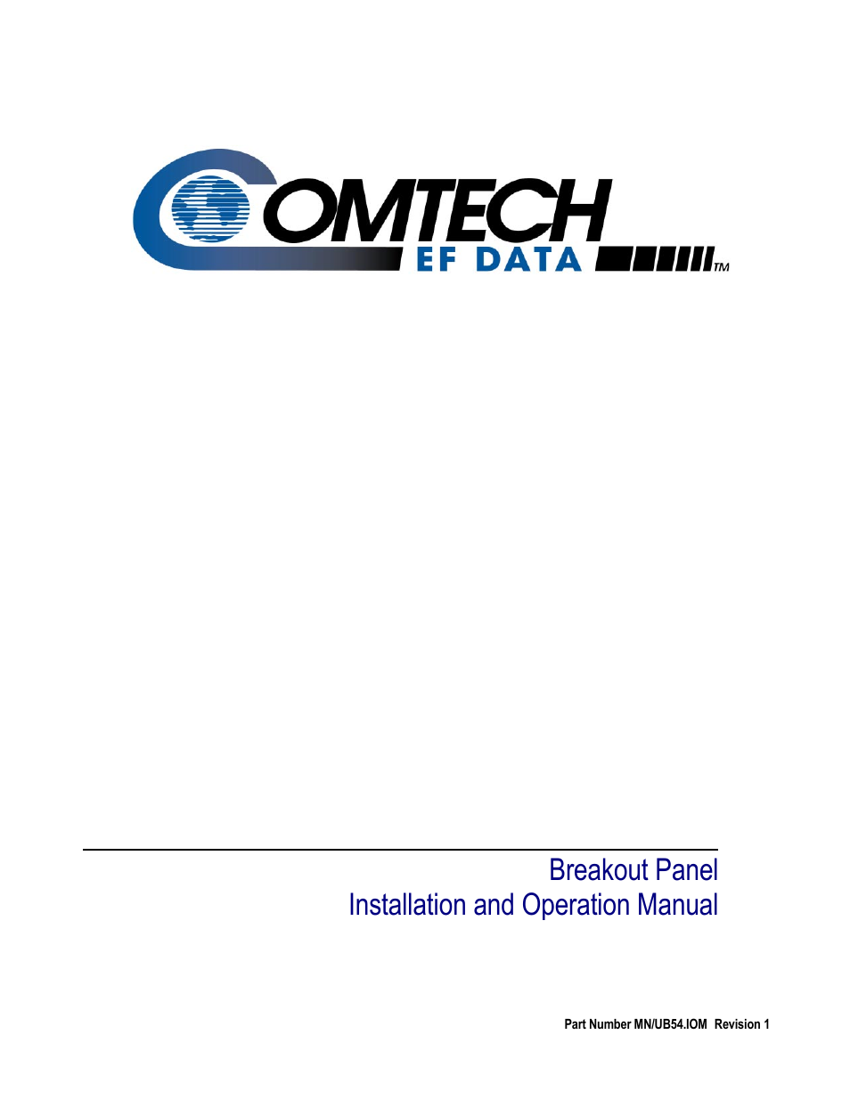 Comtech EF Data UB-54 User Manual | 30 pages