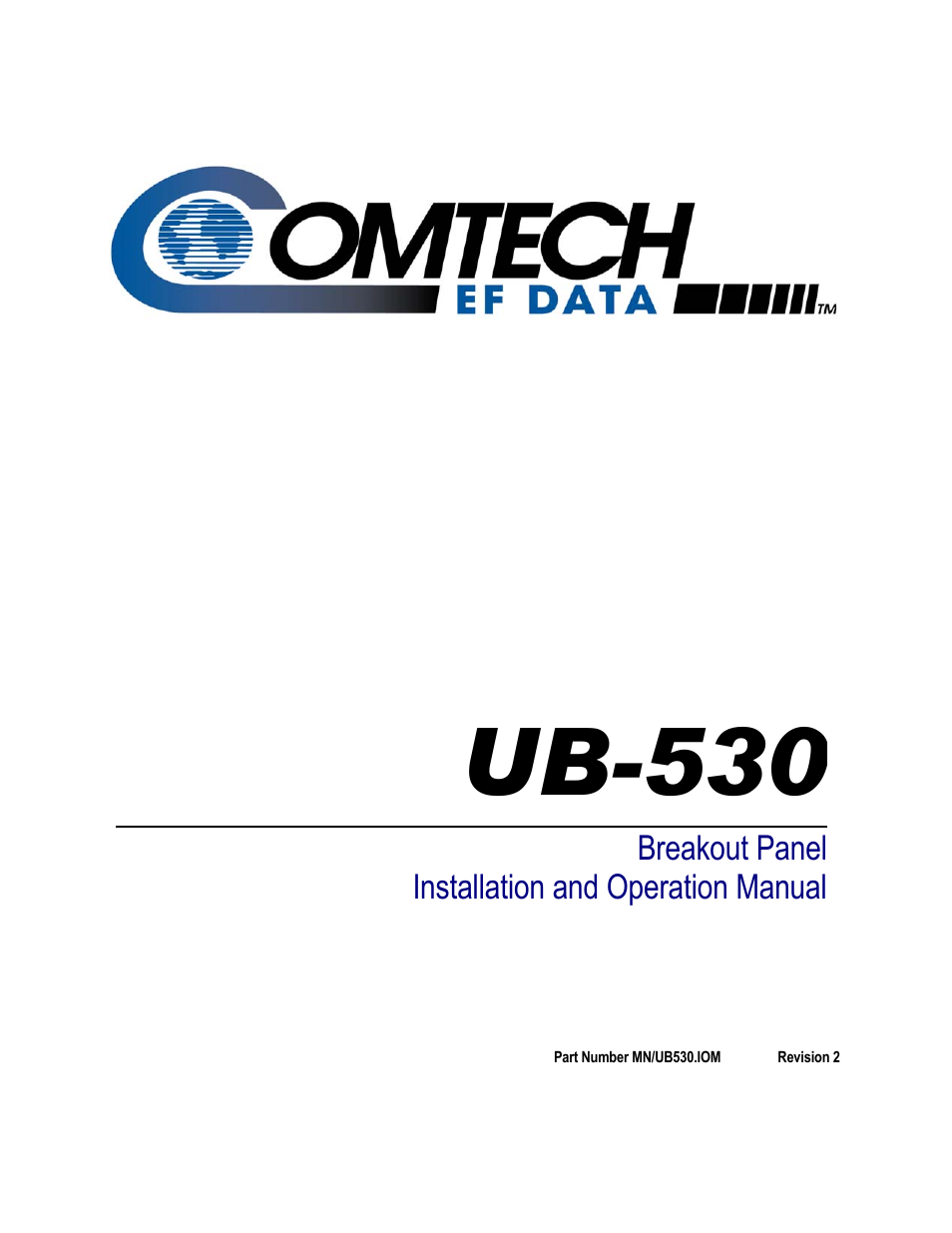 Comtech EF Data UB-530 User Manual | 28 pages