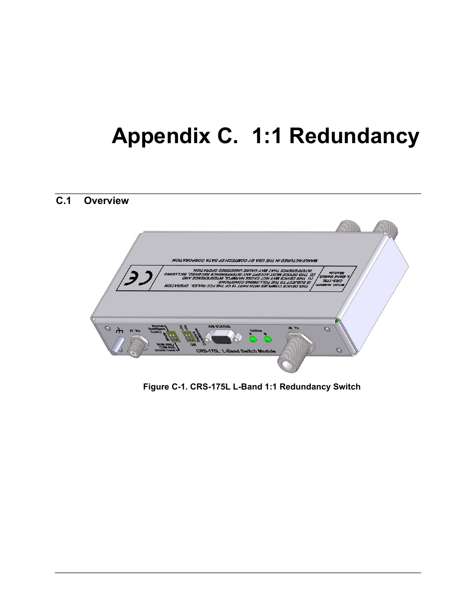 Appendix c. 1:1 redundancy, C.1 overview | Comtech EF Data CDM-740 User Manual | Page 141 / 150