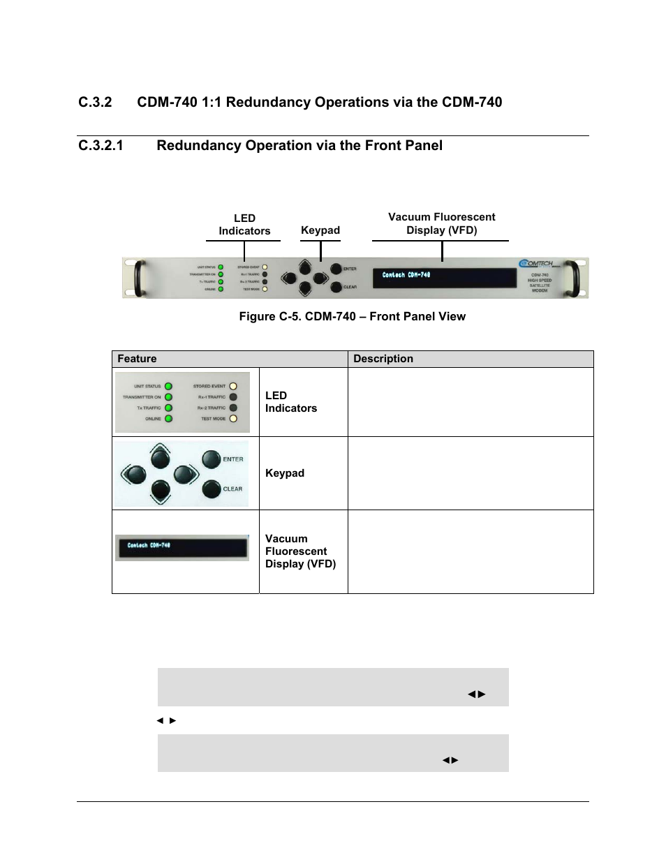 C.3.2.1 redundancy operation via the front panel | Comtech EF Data CDM-740 User Manual | Page 146 / 150