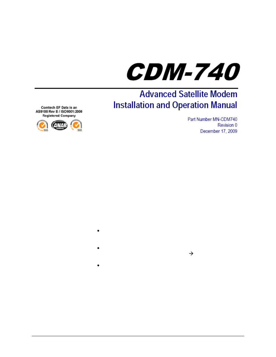 Errata a, Comtech ef data documentation update | Comtech EF Data CDM-740 User Manual | Page 3 / 150