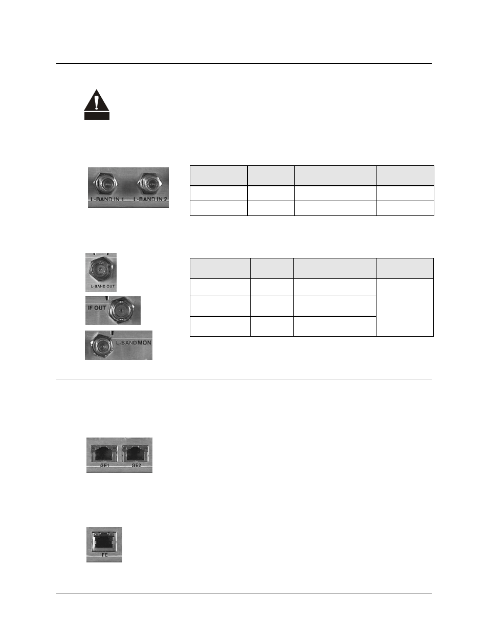 2 if connections, 1 rx if connectors, 2 tx if connectors | 3 terrestrial data connections, 1 ge-1 and ge-2 ethernet connectors, rj-45, 2 fe (fast ethernet) connector, rj-45 | Comtech EF Data CDM-740 User Manual | Page 45 / 150