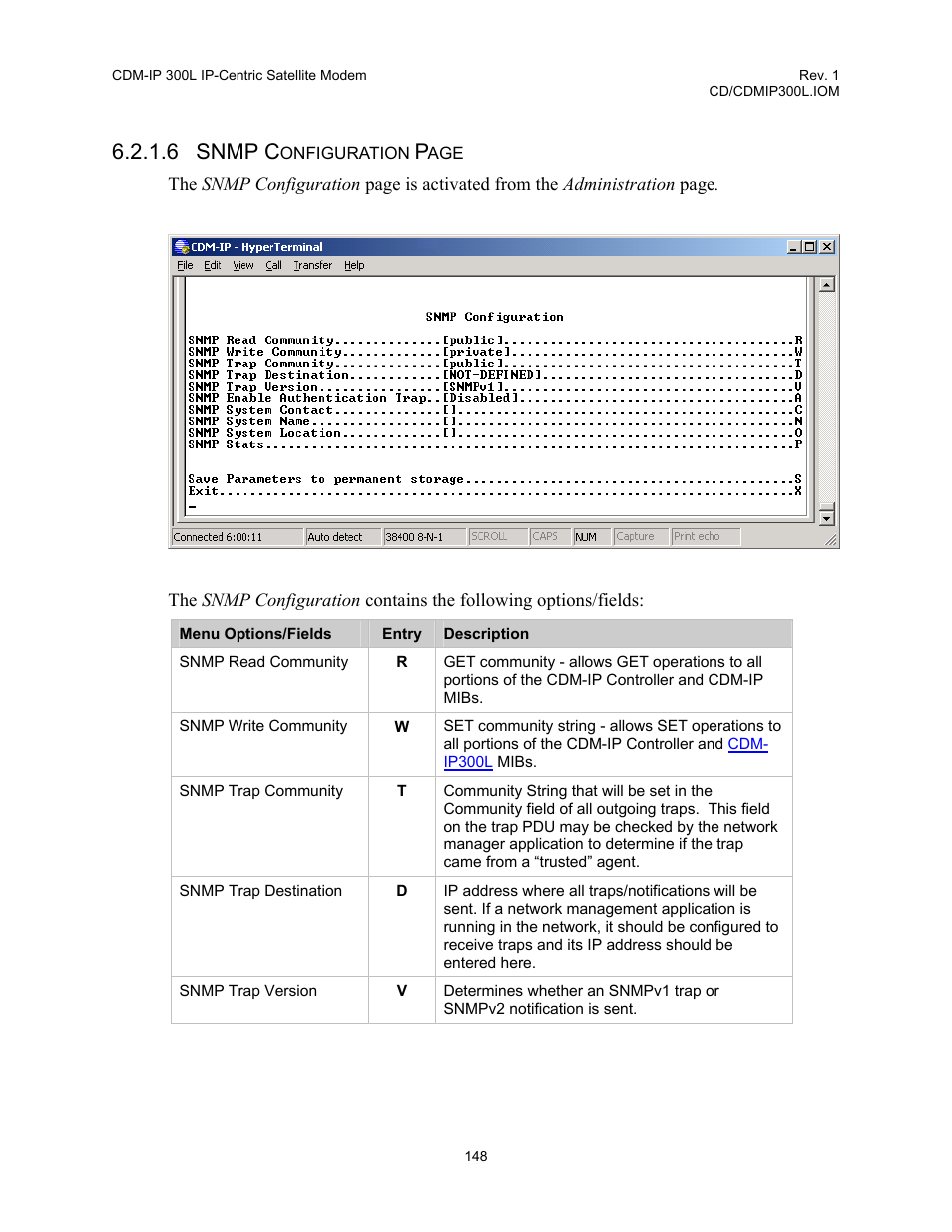 6 snmp c | Comtech EF Data CDM-IP 300L User Manual | Page 174 / 354