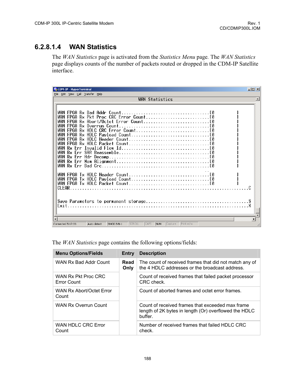 4 wan statistics | Comtech EF Data CDM-IP 300L User Manual | Page 214 / 354