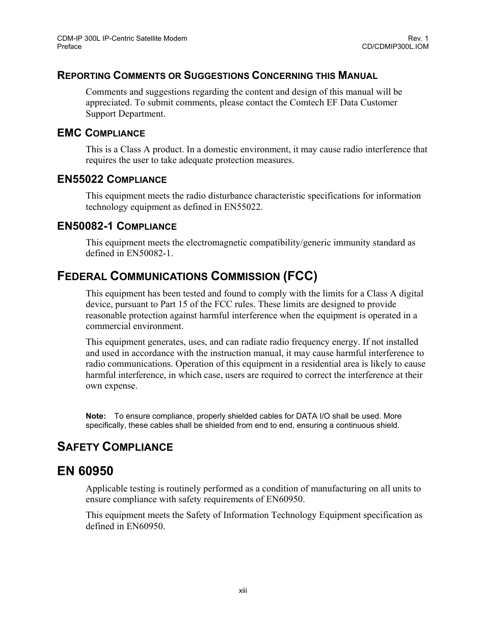 Fcc) | Comtech EF Data CDM-IP 300L User Manual | Page 25 / 354