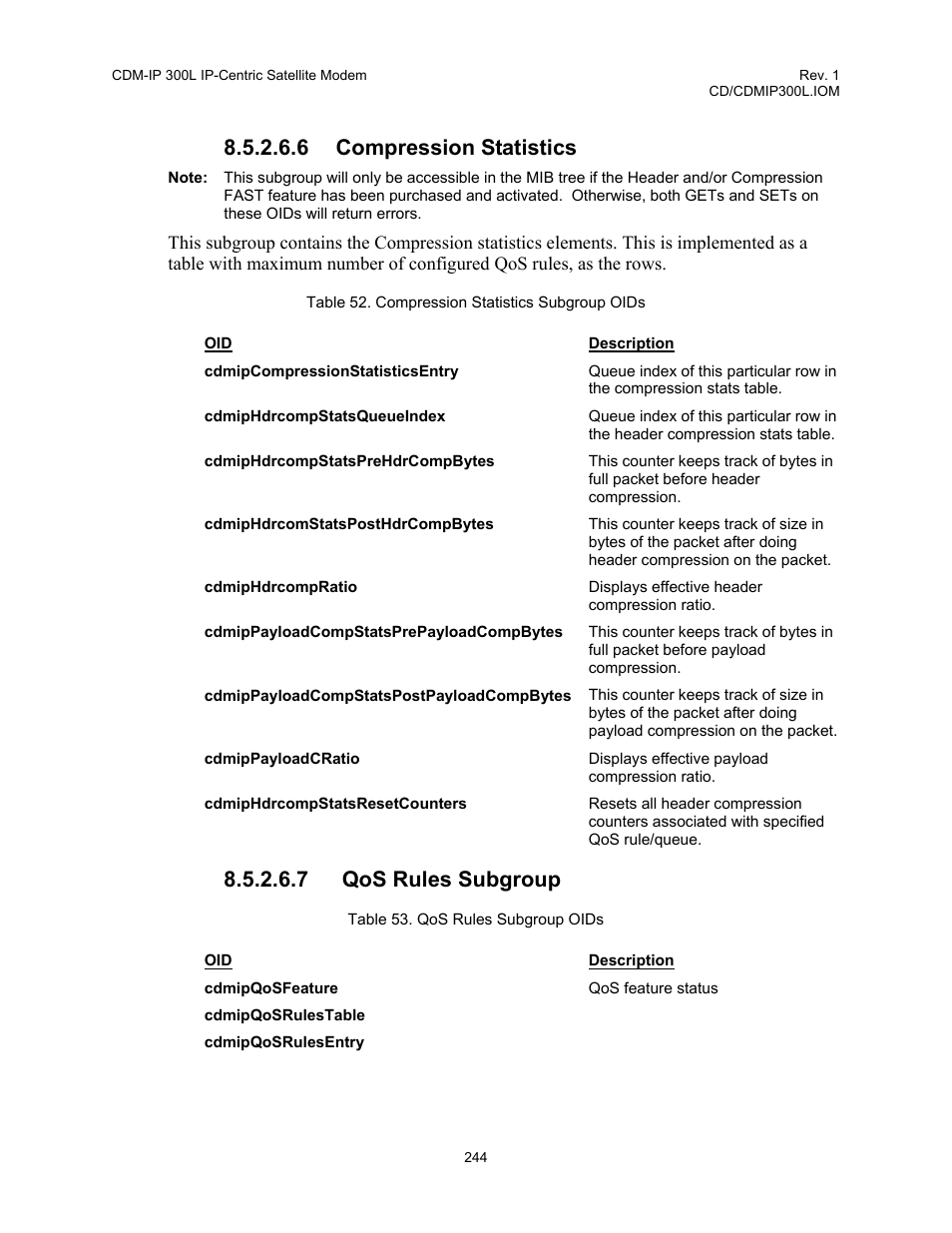 6 compression statistics, 7 qos rules subgroup | Comtech EF Data CDM-IP 300L User Manual | Page 270 / 354