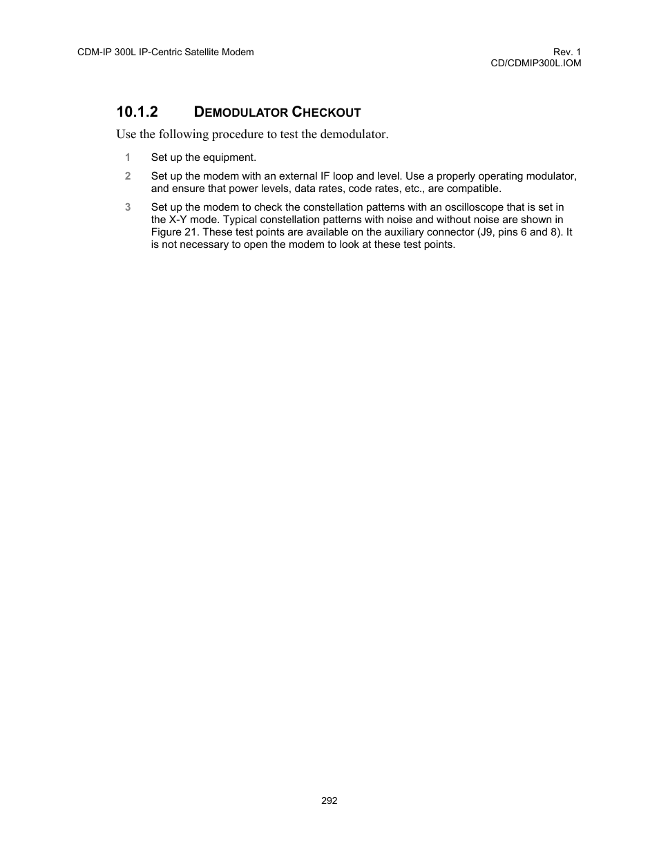 2 demodulator, Checkout | Comtech EF Data CDM-IP 300L User Manual | Page 318 / 354