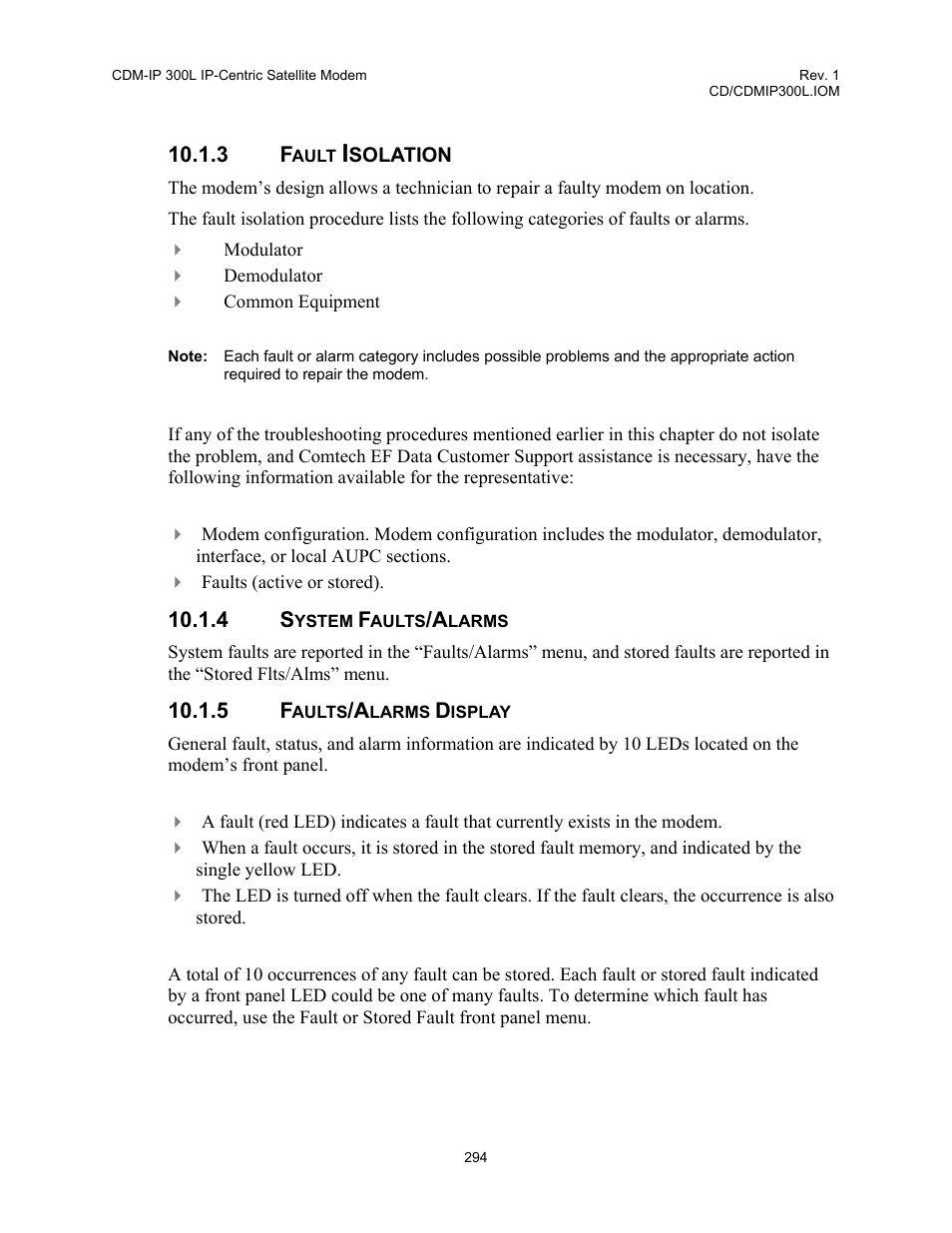 3 fault, Isolation, 4 system | Faults/alarms, 5 faults/alarms, Display | Comtech EF Data CDM-IP 300L User Manual | Page 320 / 354
