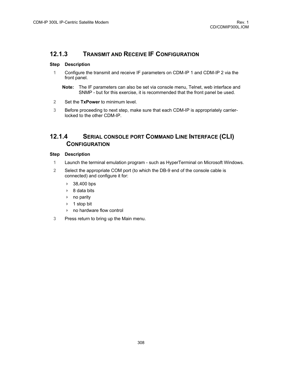 Transmit and receive if configuration, If c, Cli) c | Comtech EF Data CDM-IP 300L User Manual | Page 334 / 354